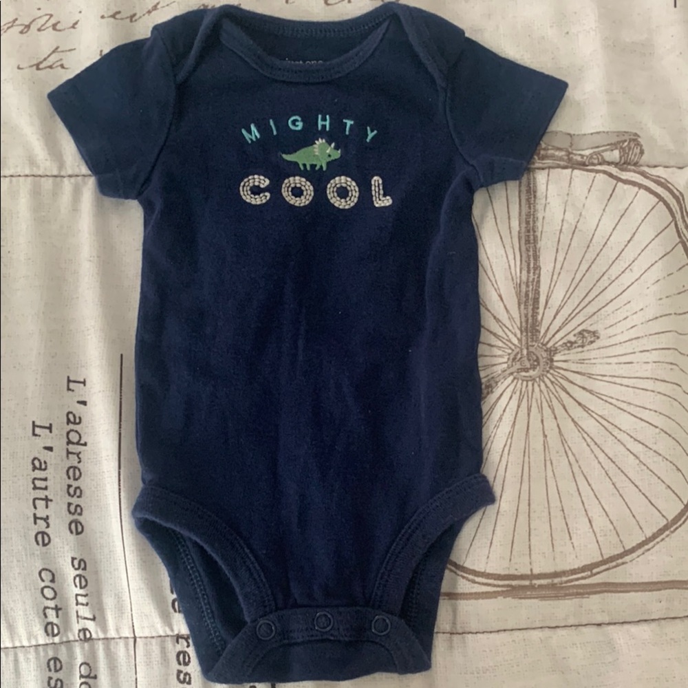 Navy Blue Dinosaur Kids One Piece